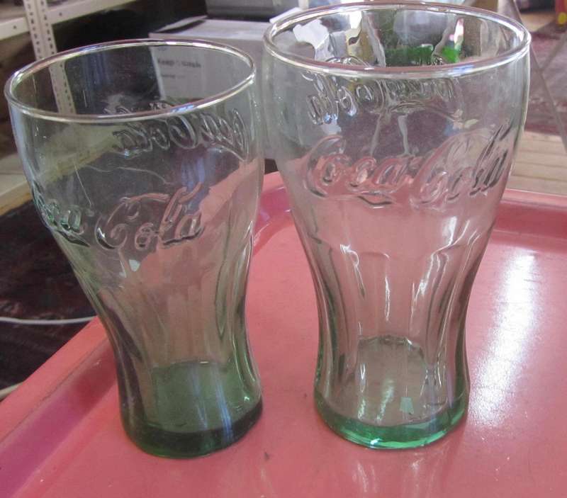 4 x Coca Cola, Coke Drinking Glasses  - Contour Style