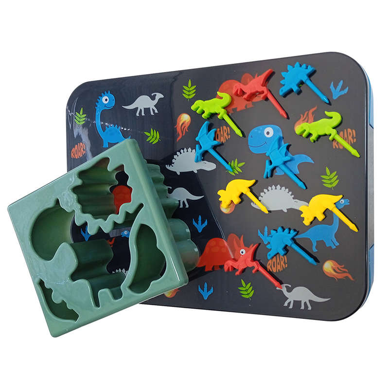 17Pcs 7-Compartment Dinosaur Bento Lunchbox Set