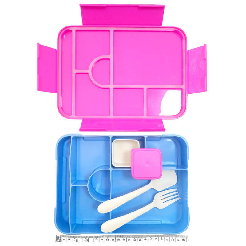 17Pcs 7-Compartment Rainbow Bento Lunchbox Set