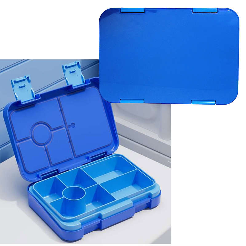 14 Pcs 6-Compartment Bento Lunch Box Set - Blue