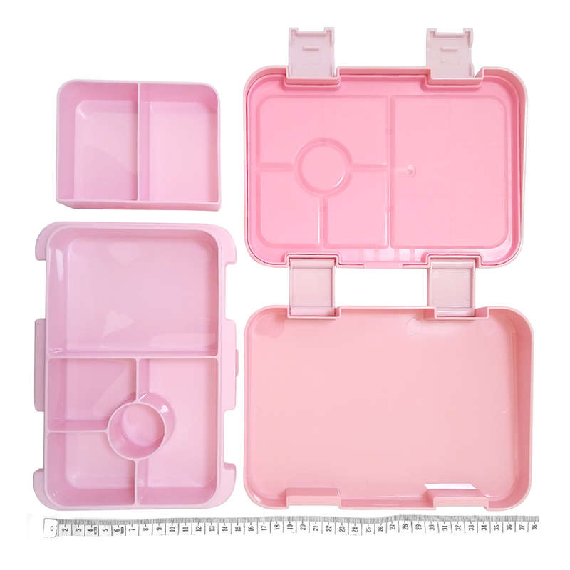 14 Pcs 6-Compartment Bento Lunch Box Set - Pink