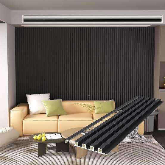 Black Wpc Pvc Fluted Wall Panel Cladding (10 Panels per box)