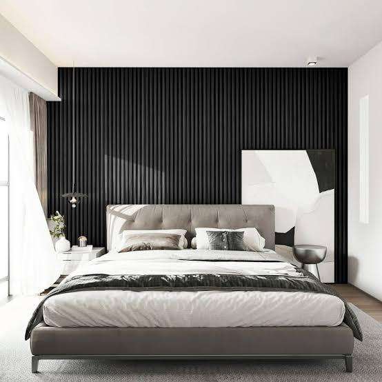 Black Wpc Pvc Fluted Wall Panel Cladding (10 Panels per box)