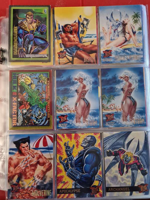 Lot of 100 marvel trading cards in various condition