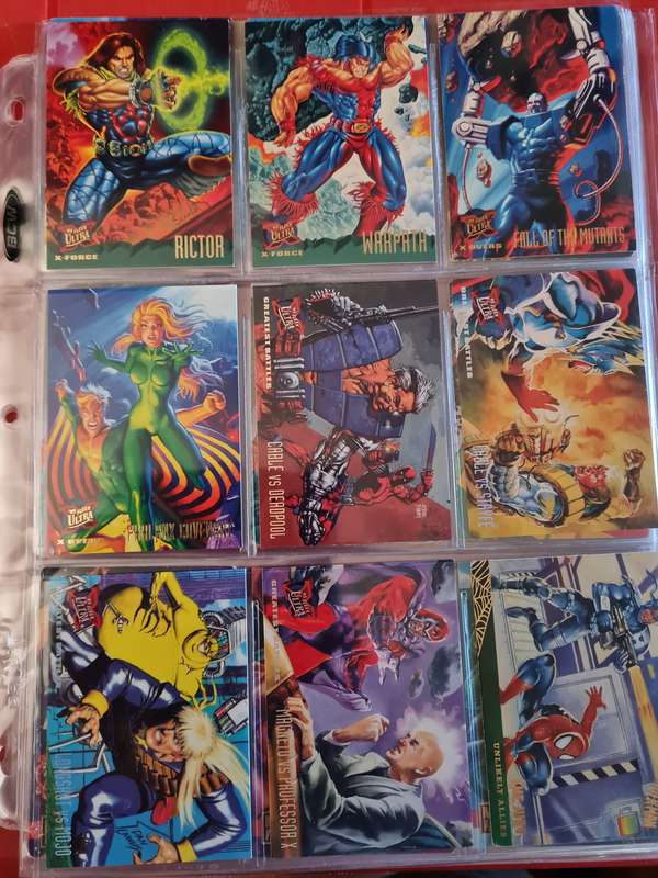 Lot of 100 marvel trading cards in various condition
