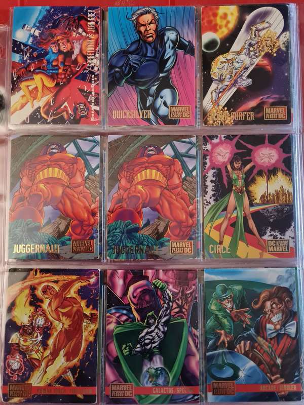 Lot of 100 marvel trading cards in various condition