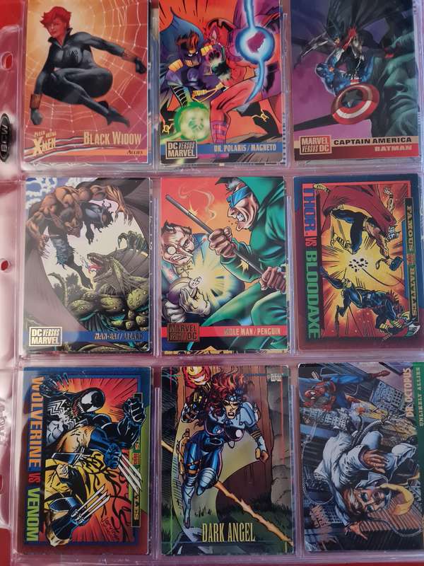Lot of 100 marvel trading cards in various condition