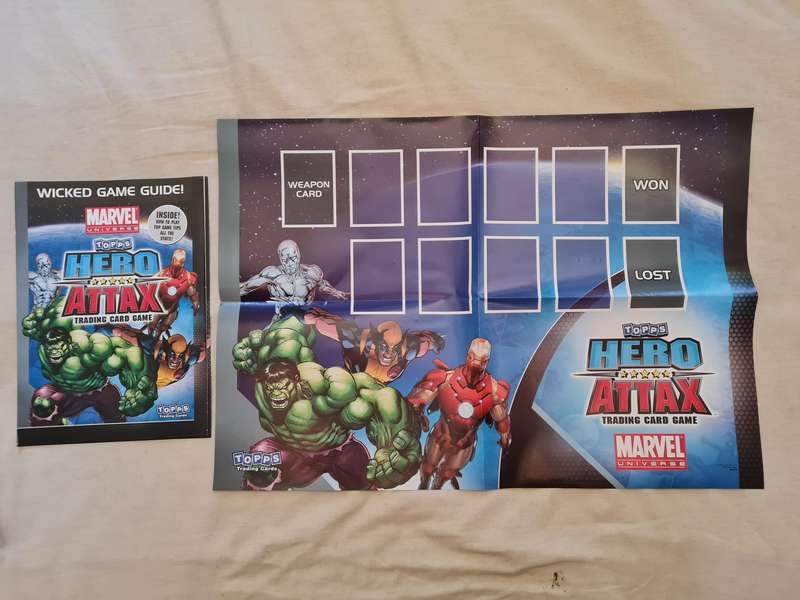 Marvel hero attax trading card game binder with cards