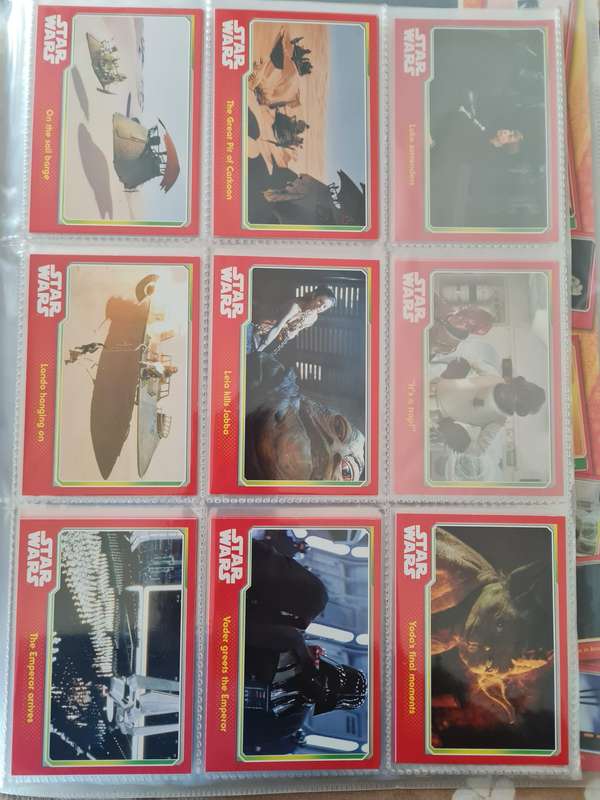 Star wars trading cards in collectors binder