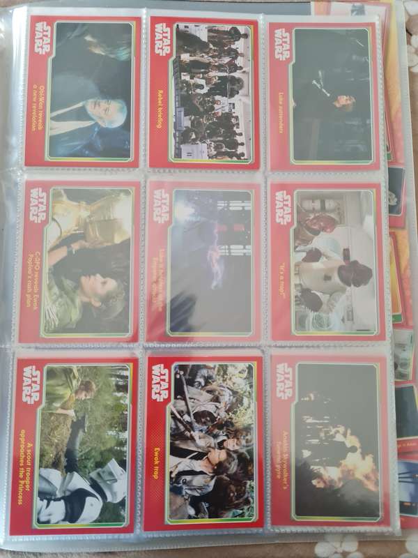 Star wars trading cards in collectors binder