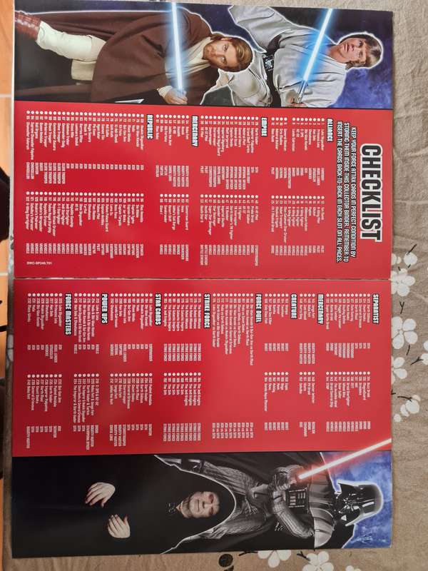 Star wars force attax trading cards in binder