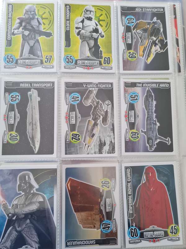 Star wars force attax trading cards in binder