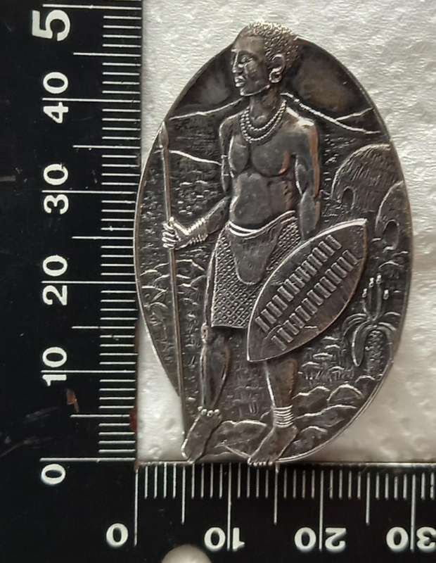 Sterling silver Zulu Warrior Brooch Candida era by Joe Calafato