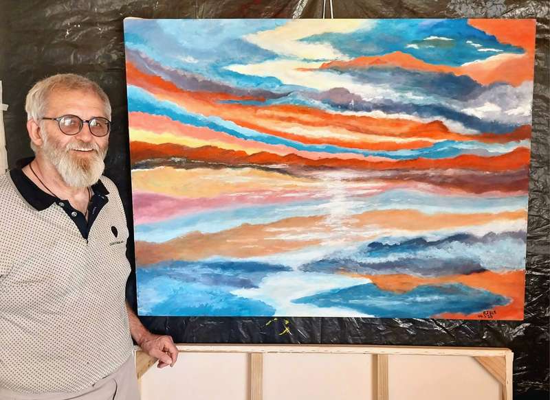 Infinite Oceanic splendor seascape. Acrylic on Canvas 120cm x 90cm
