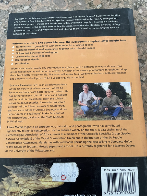 Book - a guide to the Reptiles of Southern Africa