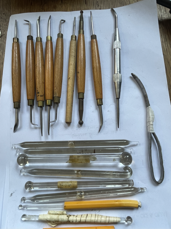 Leather Pewter Clay tools