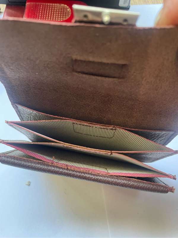 Antique leather coin purse