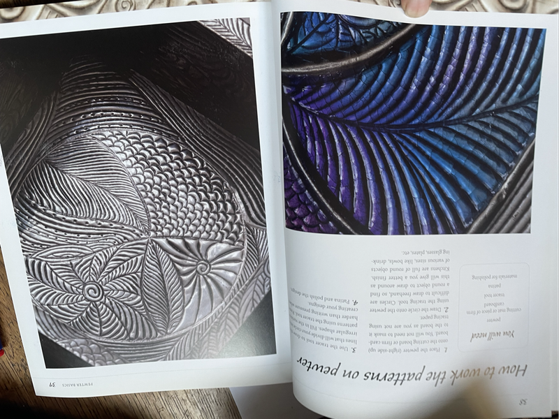 3x Pewter books