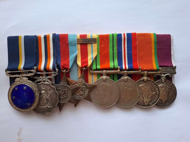 SADF / WW2 medal group - with Southern Cross medal 1952 & PFGSM medal