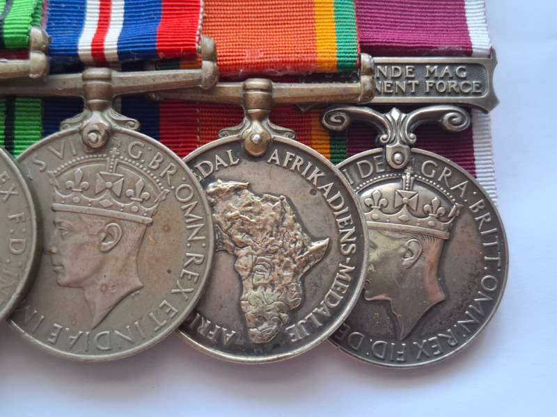 SADF / WW2 medal group - with Southern Cross medal 1952 & PFGSM medal