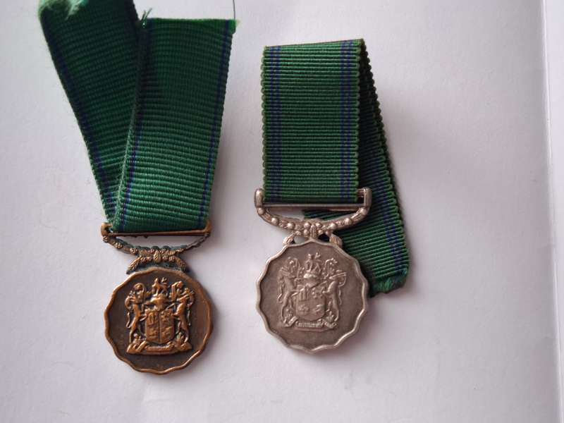 SADF - Good Service medal set (miniatures) - Citizen Force ribbon