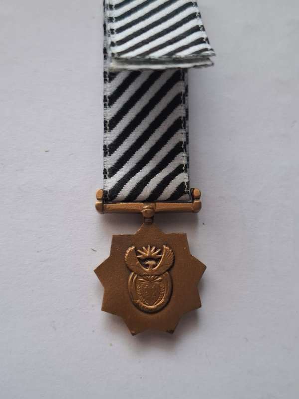 SADF - Miniature medal - Mandela Funeral (Bronze)