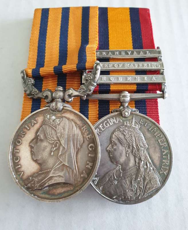 1896 Company Medal / QSA group - Rhod, RoM clasps