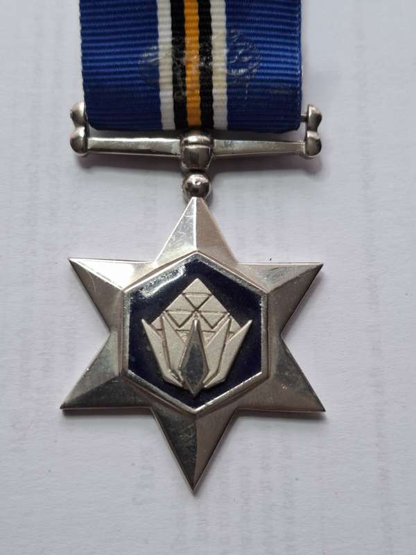 SANDF Silver protea medal - Full size with bar