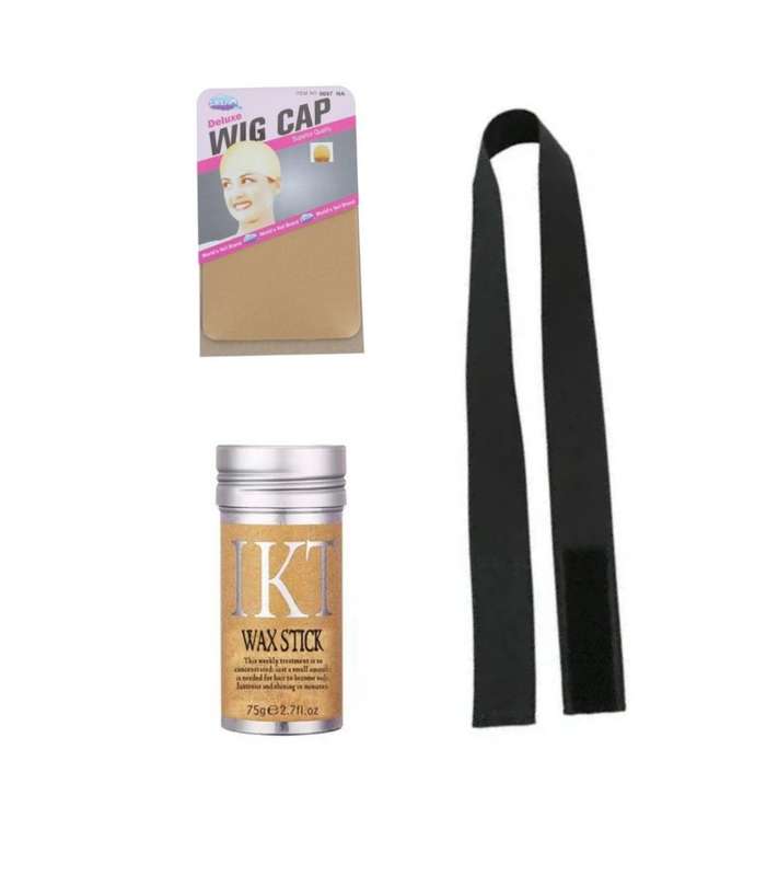 Hair Essentials Combo - (hot combo, wax stick, remover, elastic band and wig cap)