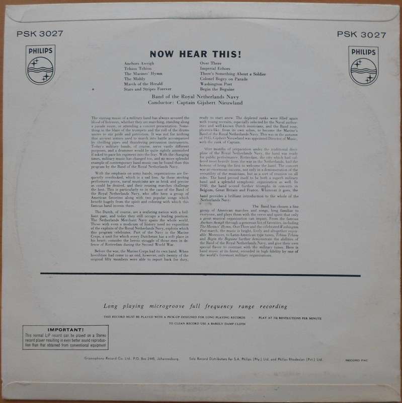 Band of the Royal Netherlands Navy - Now Hear This!