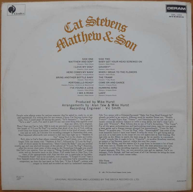 Cat Stevens - Matthew & Son