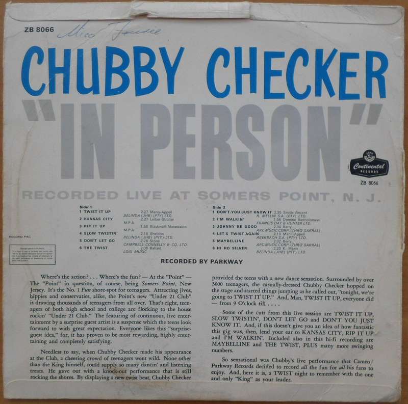 Chubby Checker -  Chubby Checker ``In Person``