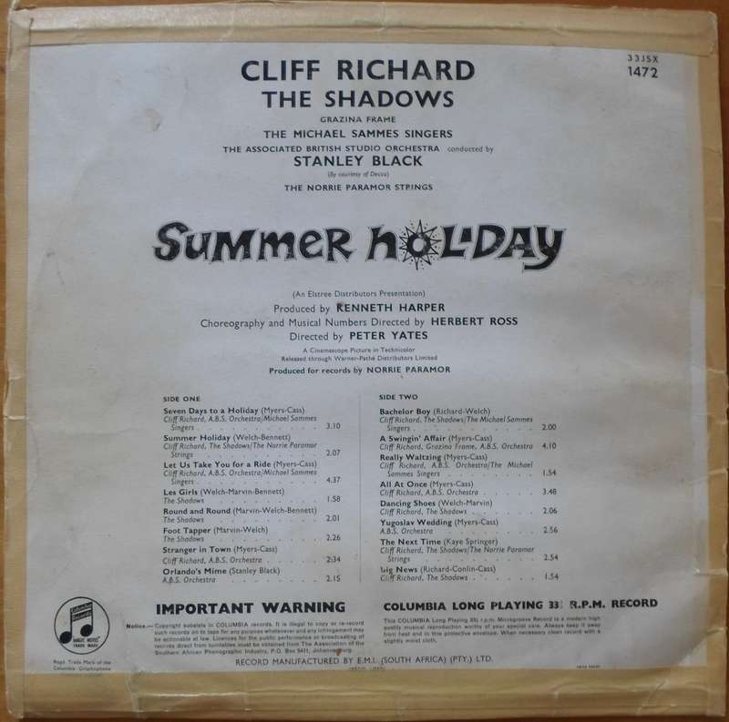 Cliff Richard and The Shadows - Summer Holiday