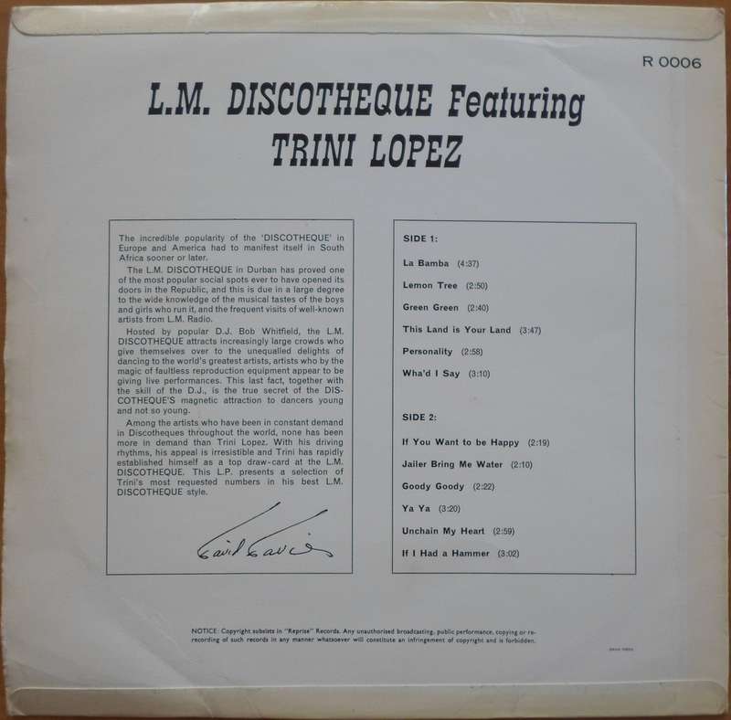 The L.M. Discotheque featuring Trini Lopez - The L.M. Discotheque featuring Trini Lopez