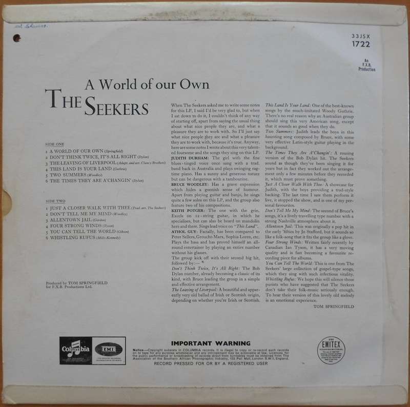 The Seekers - A World of Our Own