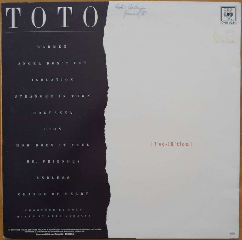 Toto - Isolation
