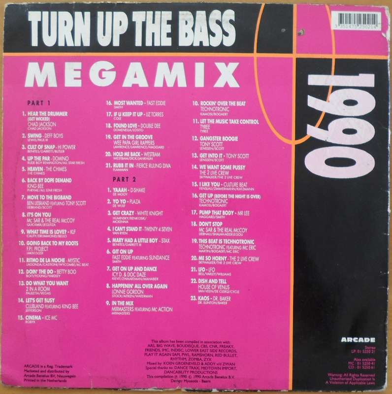 Various Artists - Turn Up The Bass Megamix 1990