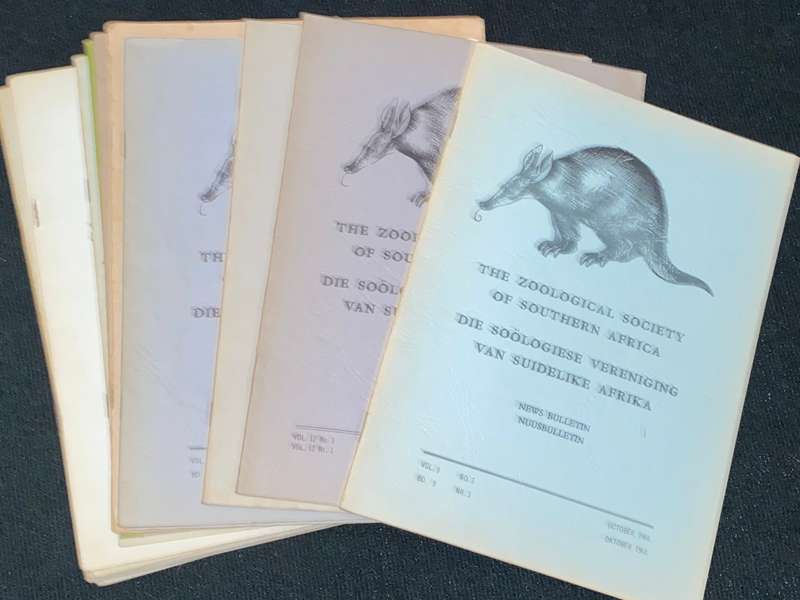 THE ZOOLOGICAL SOCIETY OF SOUTHERN AFRICA X 14 VOLUMES FROM 1960'S TO 1980'S