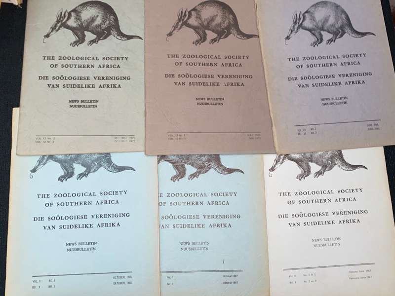 THE ZOOLOGICAL SOCIETY OF SOUTHERN AFRICA X 14 VOLUMES FROM 1960'S TO 1980'S