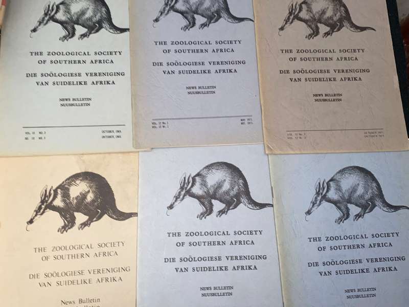 THE ZOOLOGICAL SOCIETY OF SOUTHERN AFRICA X 14 VOLUMES FROM 1960'S TO 1980'S