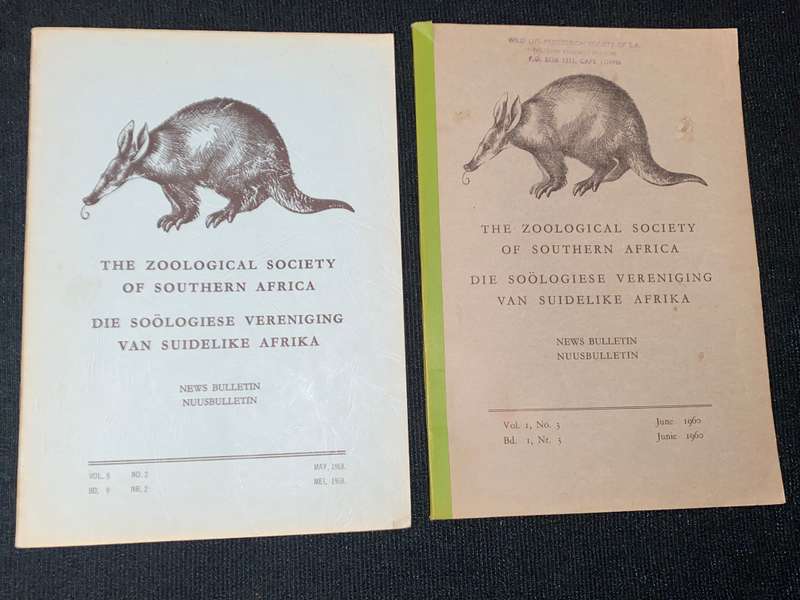 THE ZOOLOGICAL SOCIETY OF SOUTHERN AFRICA X 14 VOLUMES FROM 1960'S TO 1980'S