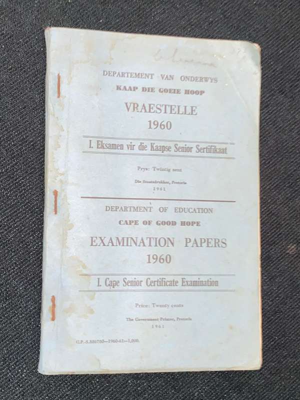 DEPARTMENT OF EDUCATION CAPE OF GOOD HOPE SENIOR CERTIFICATE EXAMINATION PAPER 1960