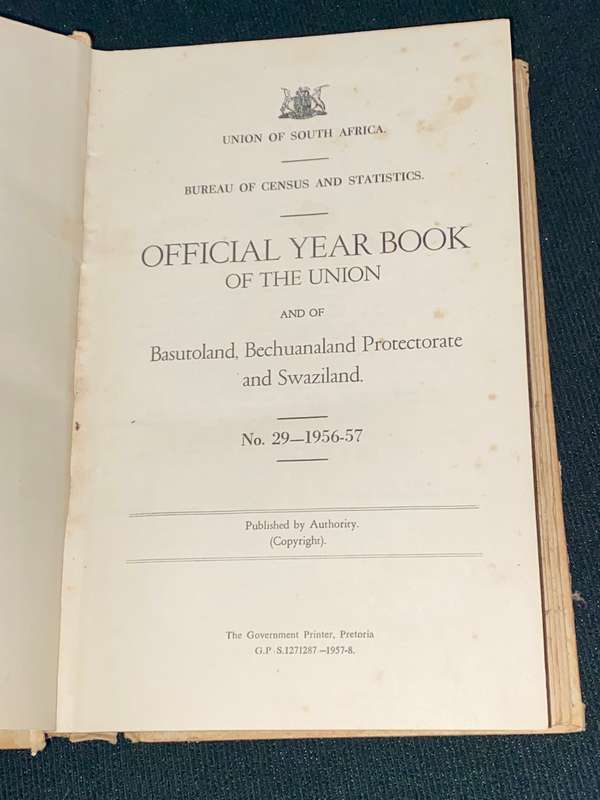 OFFICIAL YEAR BOOK OF THE UNION OF SOUTH AFRICA 1956-57 BY H.M. STOKER