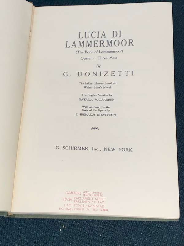 LUCIA DI LAMMERMOOR BY G. DONIZETTI