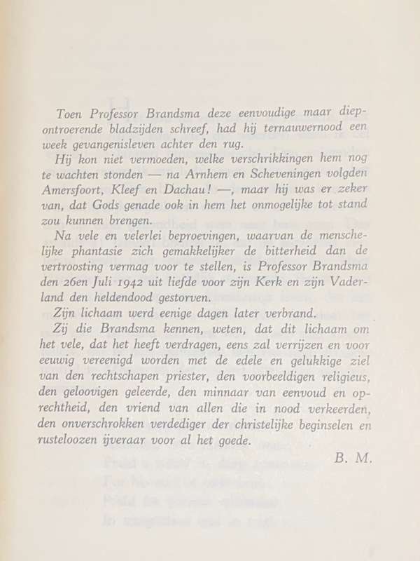 MIJN CEL DAGORDE VAN EEN GEVANGENE DOOR PROF DR TITUS BRANDSMA 1945 DUTCH
