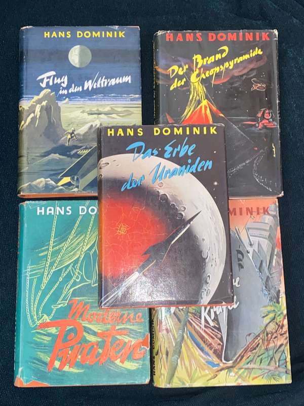 HANS DOMINIK X 5 VINTAGE GERMAN SCI-FI BOOKS