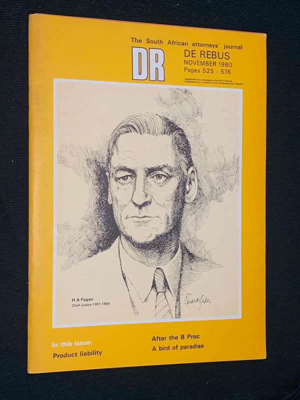 THE SOUTH AFRICAN ATTORNEY'S JOURNAL NOVEMBER 1980
