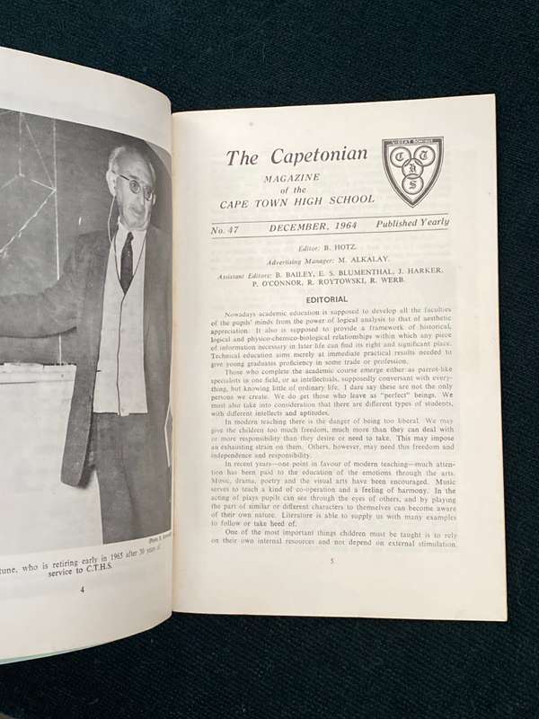 THE CAPETONIAN # 47 1964 MAGAZINE OF THE CAPE TOWN HIGH SCHOOL