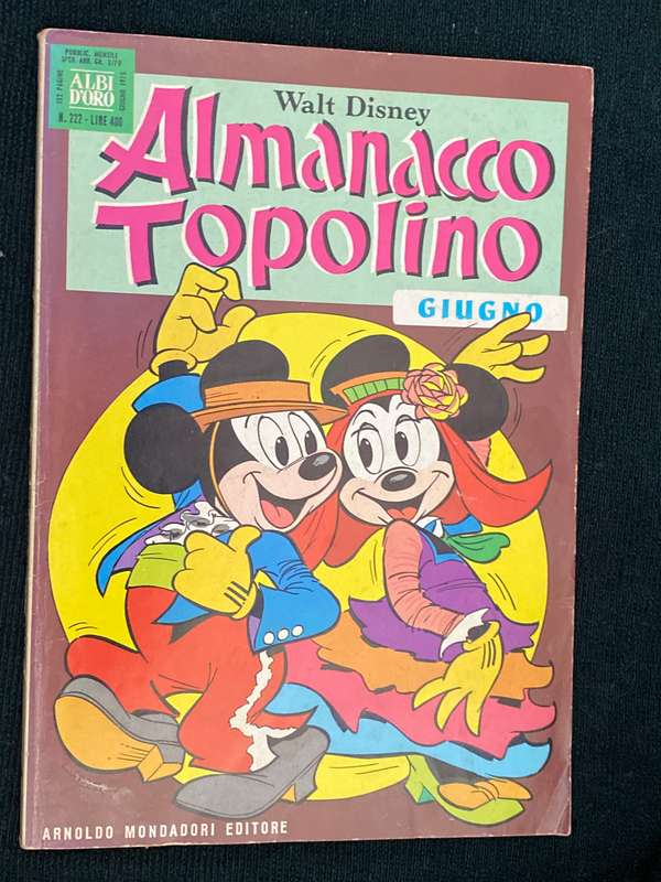 WALT DISNEY ALMANACCO TOPOLINO JUNE 1975 ITALIAN