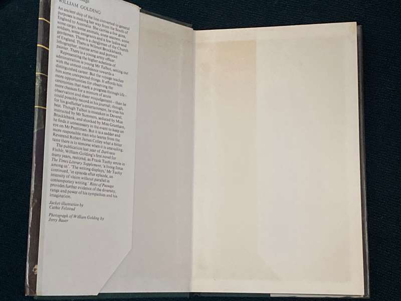 RITES OF PASSAGE BY WILLIAM GOLDING 1981 REPRINT